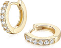 14K Gold Hoop Earrings for Women - Sparkling Hypoallergenic Huggies