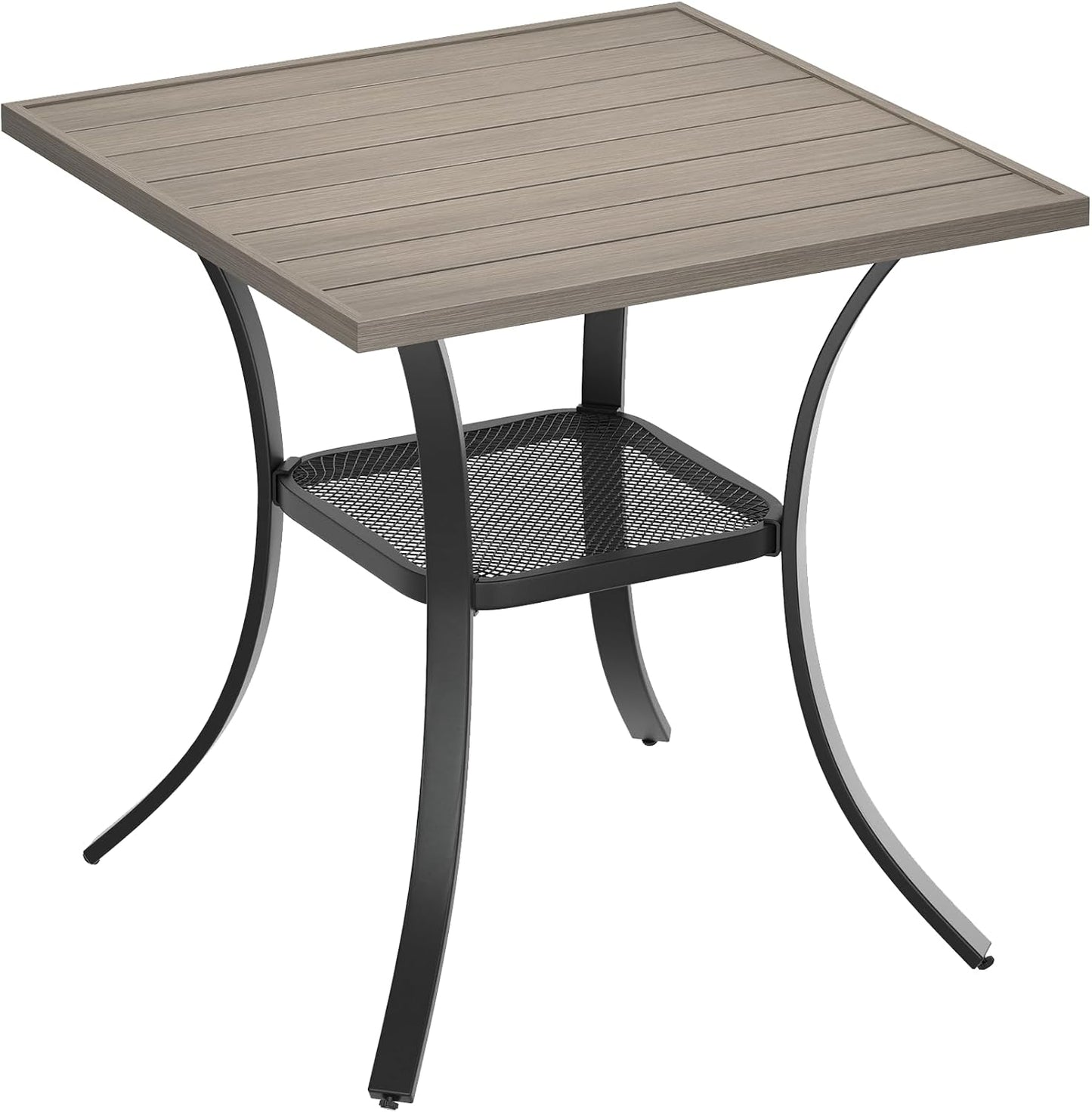 VICLLAX Small Square Outdoor Patio Table for Lawn and Garden
