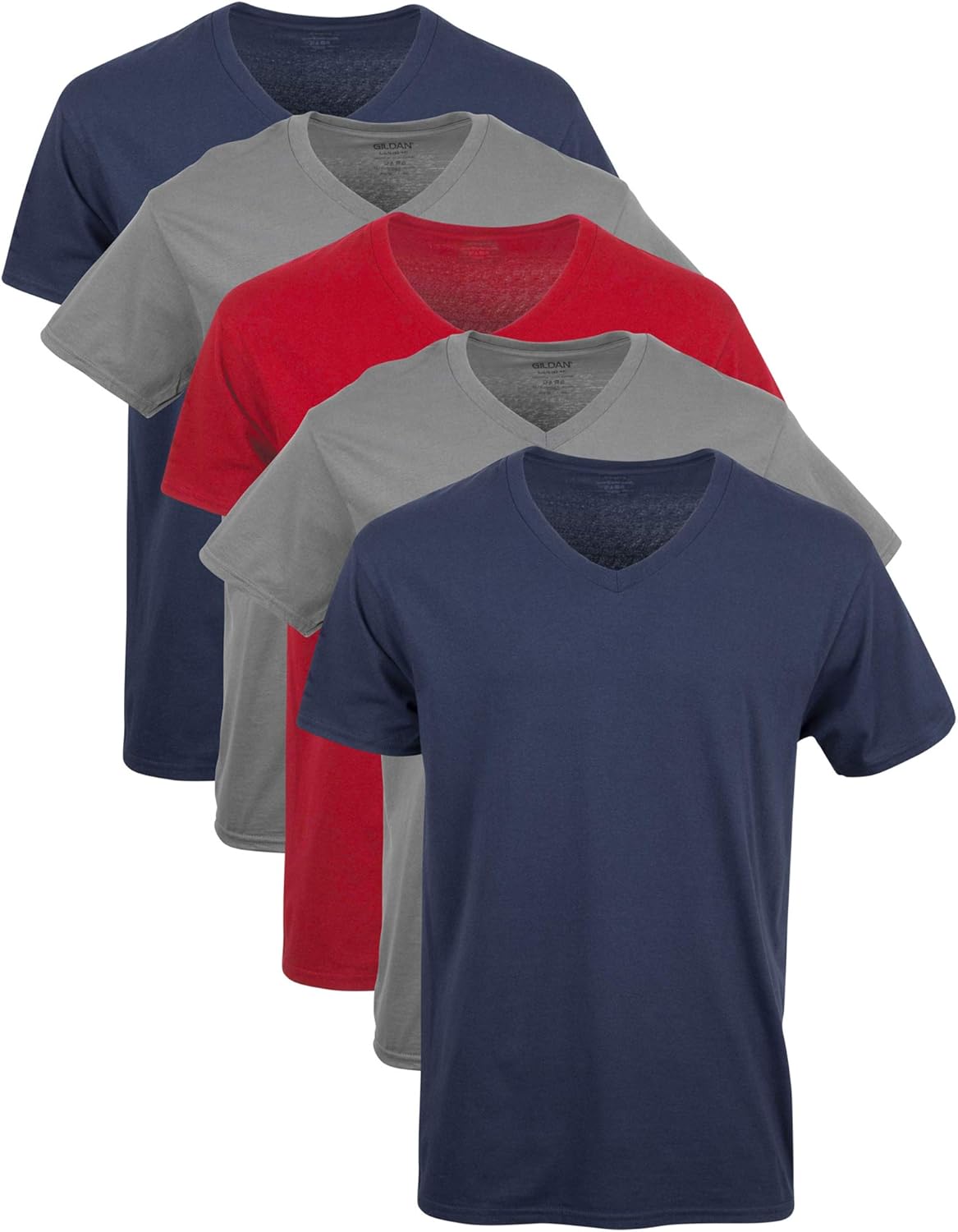 Gildan Men's V-Neck T-Shirts Multipack for Comfort and Style
