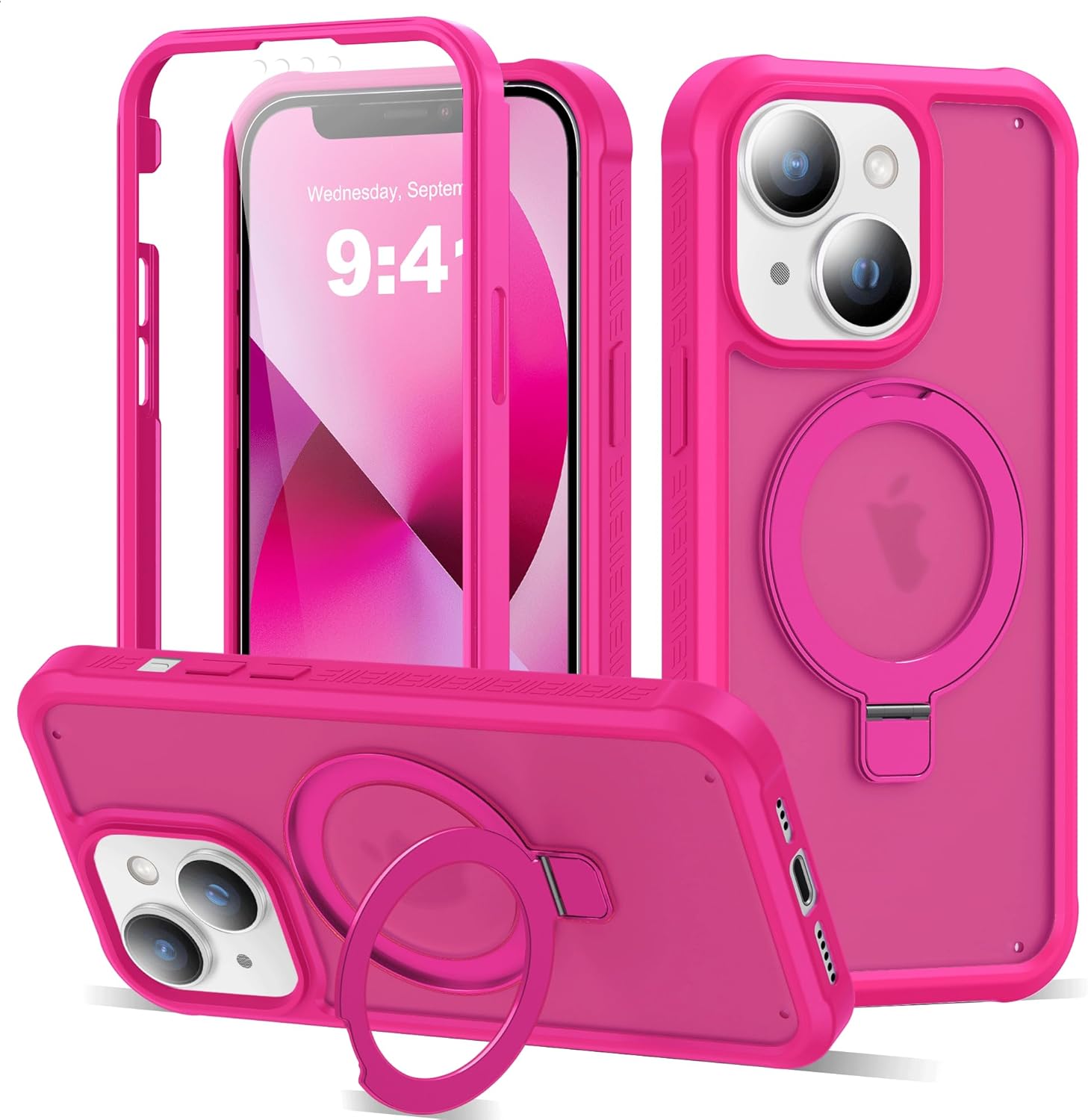 Compatible with iPhone 14/13 Case with Magnetic Ring Stand