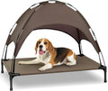 Elevated Dog Bed with Canopy - Portable Raised Cot for Cooling Comfort