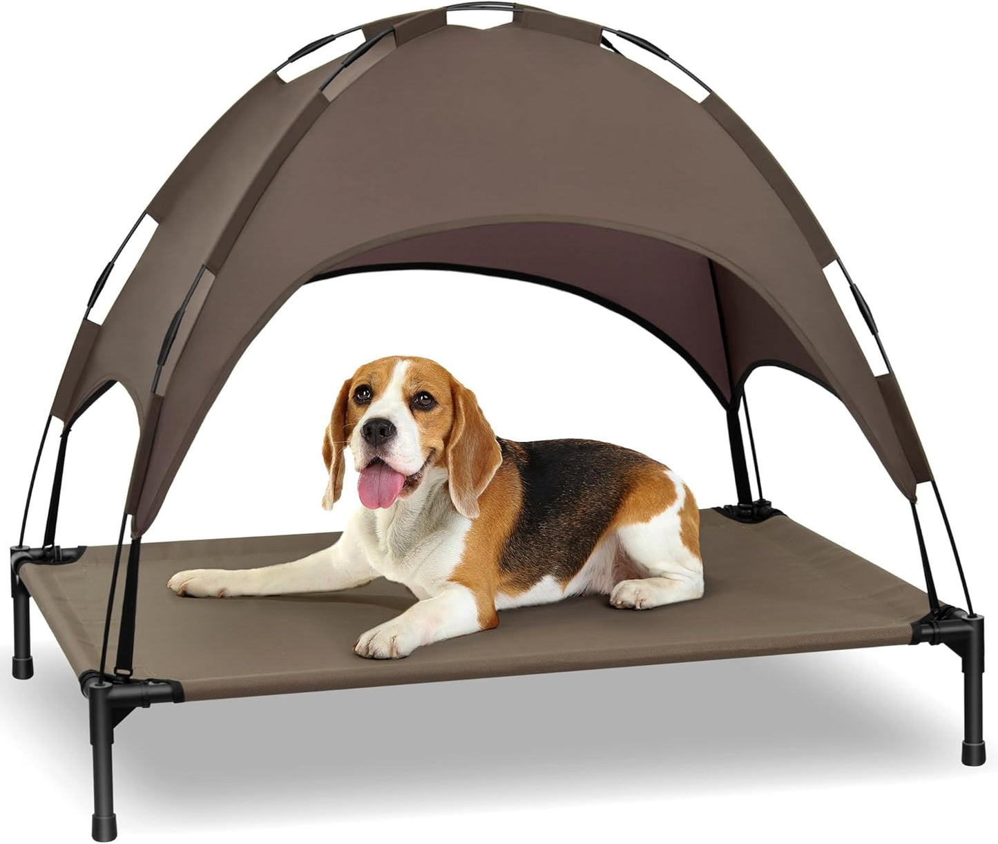 Heeyoo Elevated Dog Bed with Canopy for Outdoor Comfort
