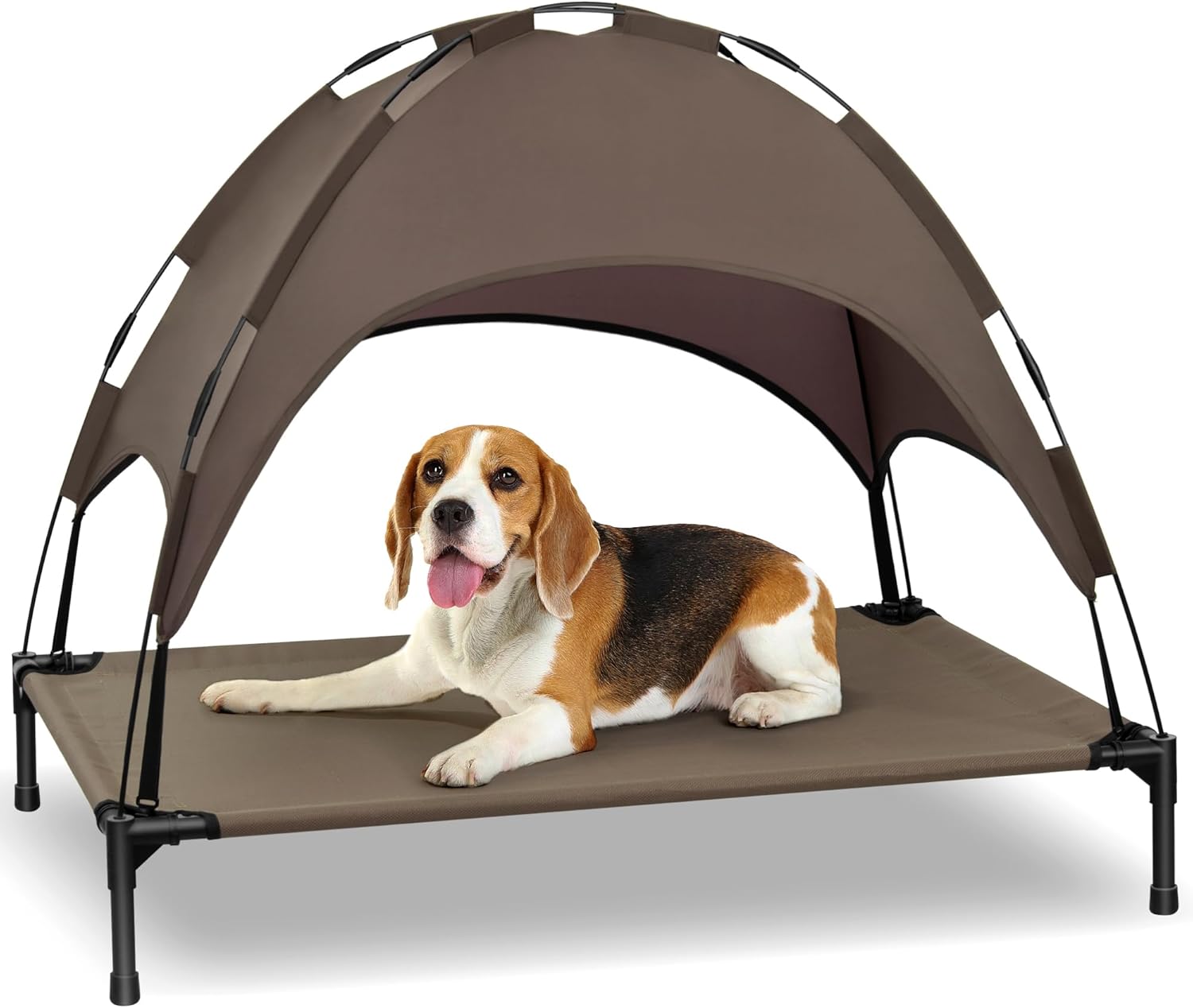 Heeyoo Elevated Dog Bed with Canopy for Outdoor Comfort