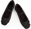 Ballet Flats with Bow for Women - Square Toe Dressy Slip On