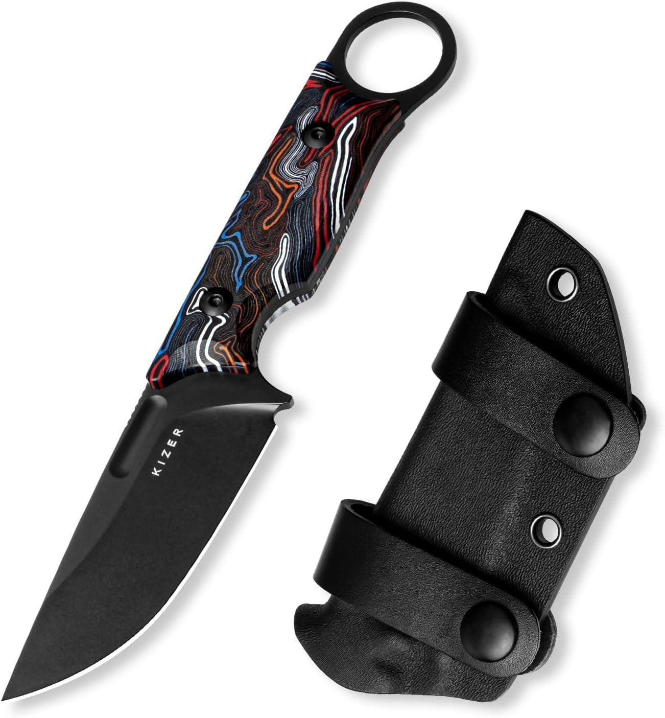 Kizer Cabox Fixed Blade Hunting Knife - Durable D2 Steel Design