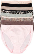 Felina Cotton Modal Hi Cut Panty 6-Pack - Comfortable Everyday Cotton