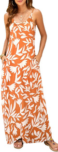 Women's Stretch Boho Maxi Dress with Pockets - Summer V-Neck