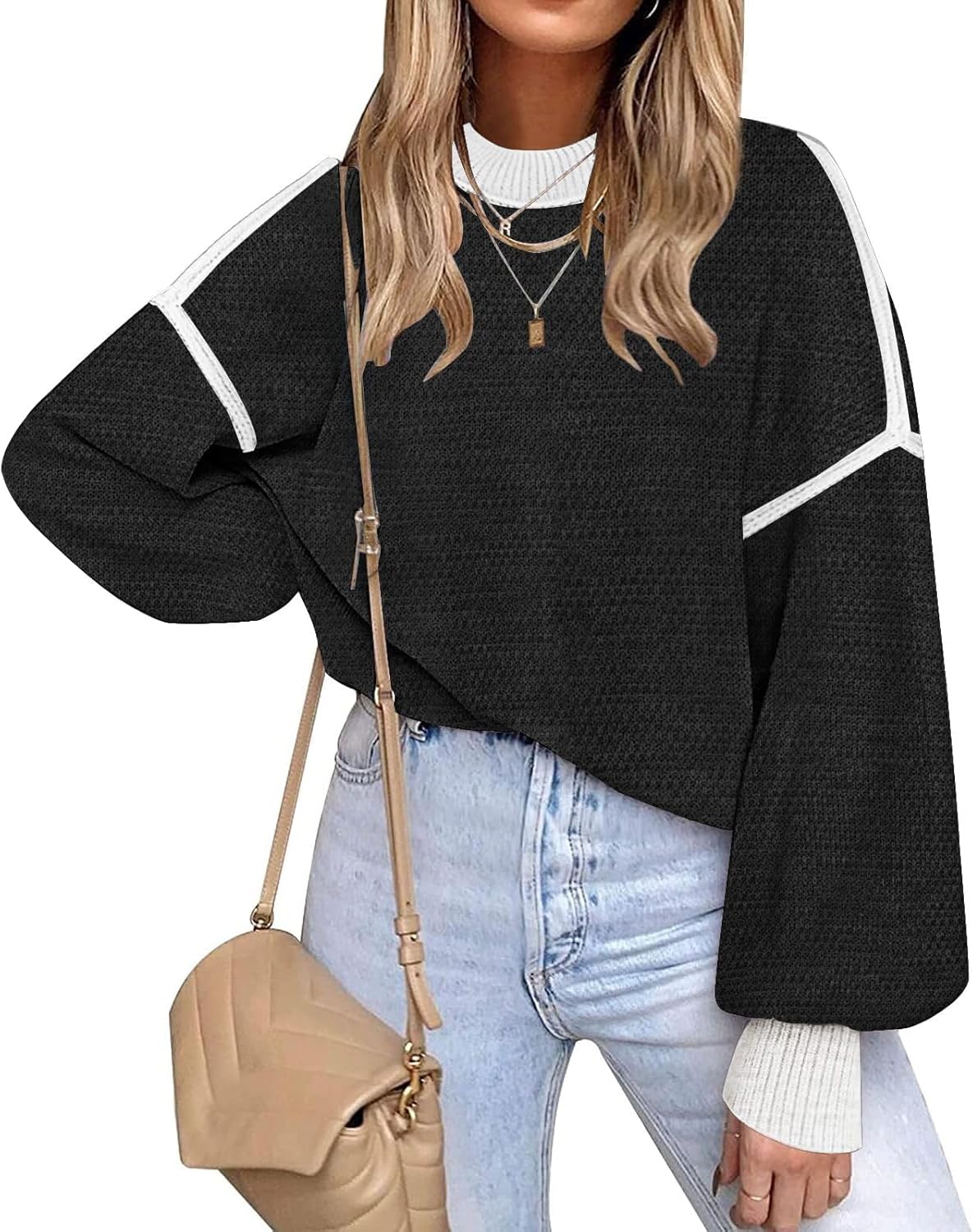 Trendy Oversized Sweaters for Women 2025 Color Block Style