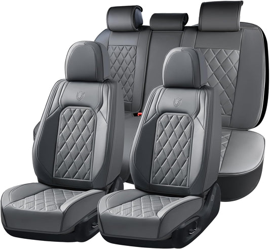Coverado Car Seat Covers Full Set - Luxury Faux Leather Protection