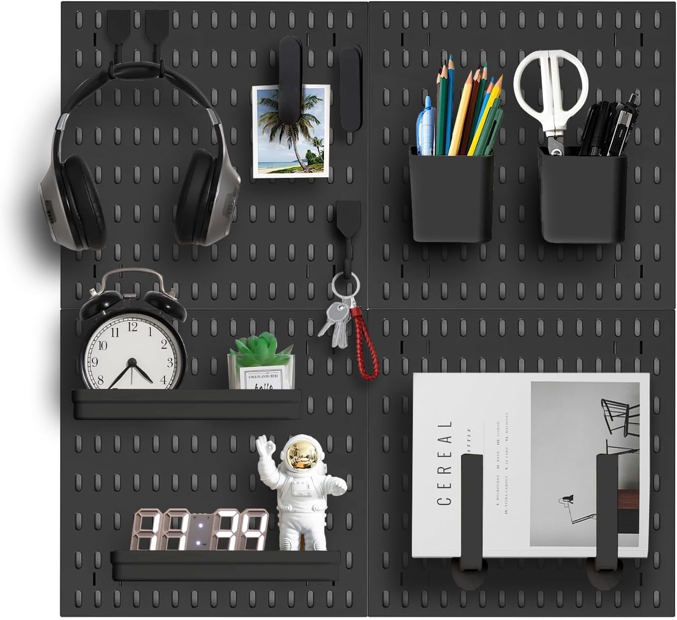 Customizable Black Pegboard Kit - Organize Anything!