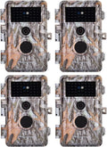 BLAZEVIDEO 4-Pack 32MP Trail Cameras: No Glow & Night Vision
