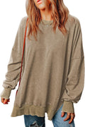 SHEWIN Womens Crewneck Sweatshirt Lightweight Pullover - Oversized