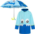 Kids Umbrella and Raincoat Set for Girls and Boys - Fun 2-Piece