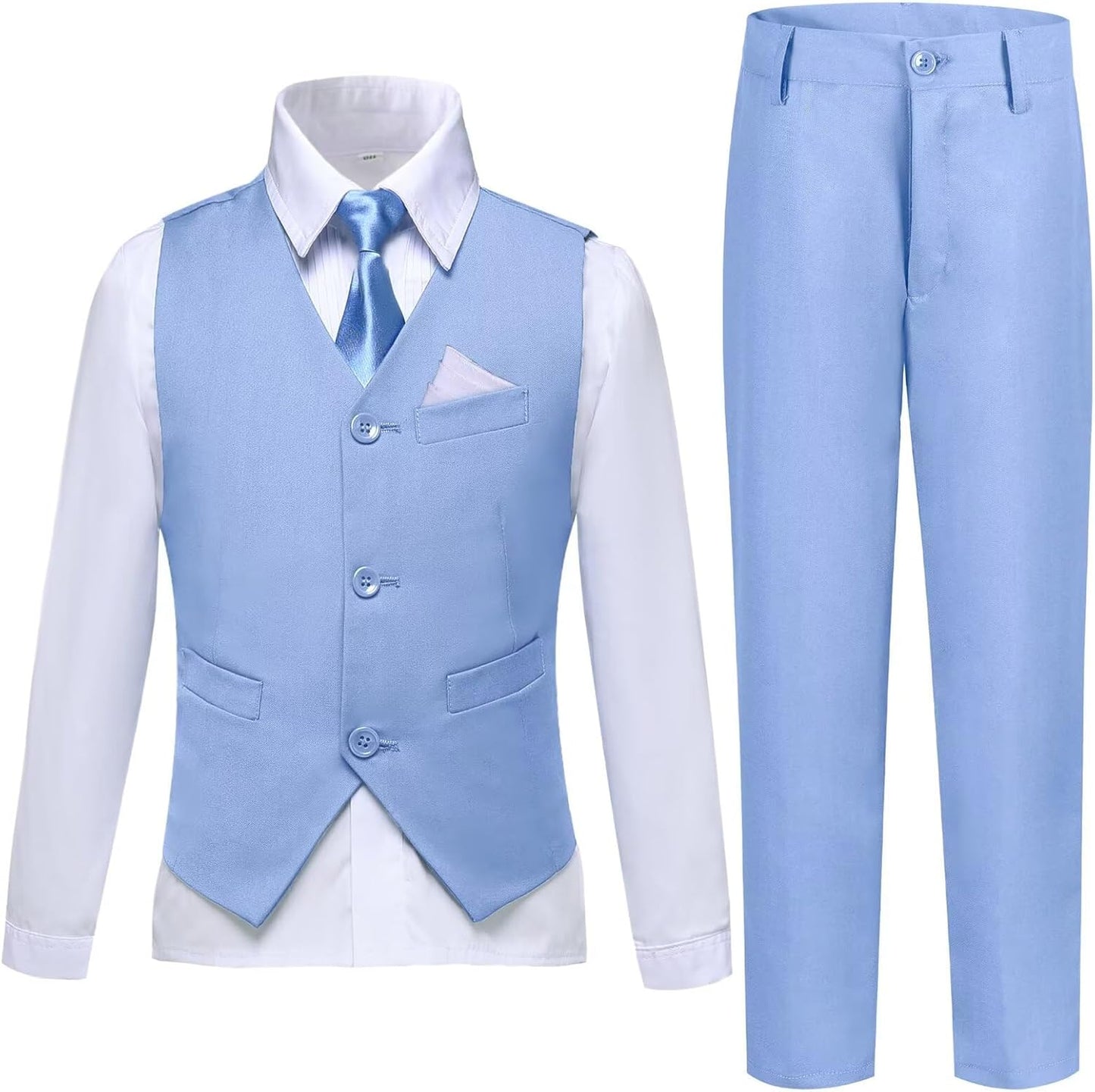 Boys Suit Formal Dress Pants Vest Suit Set for Weddings and More