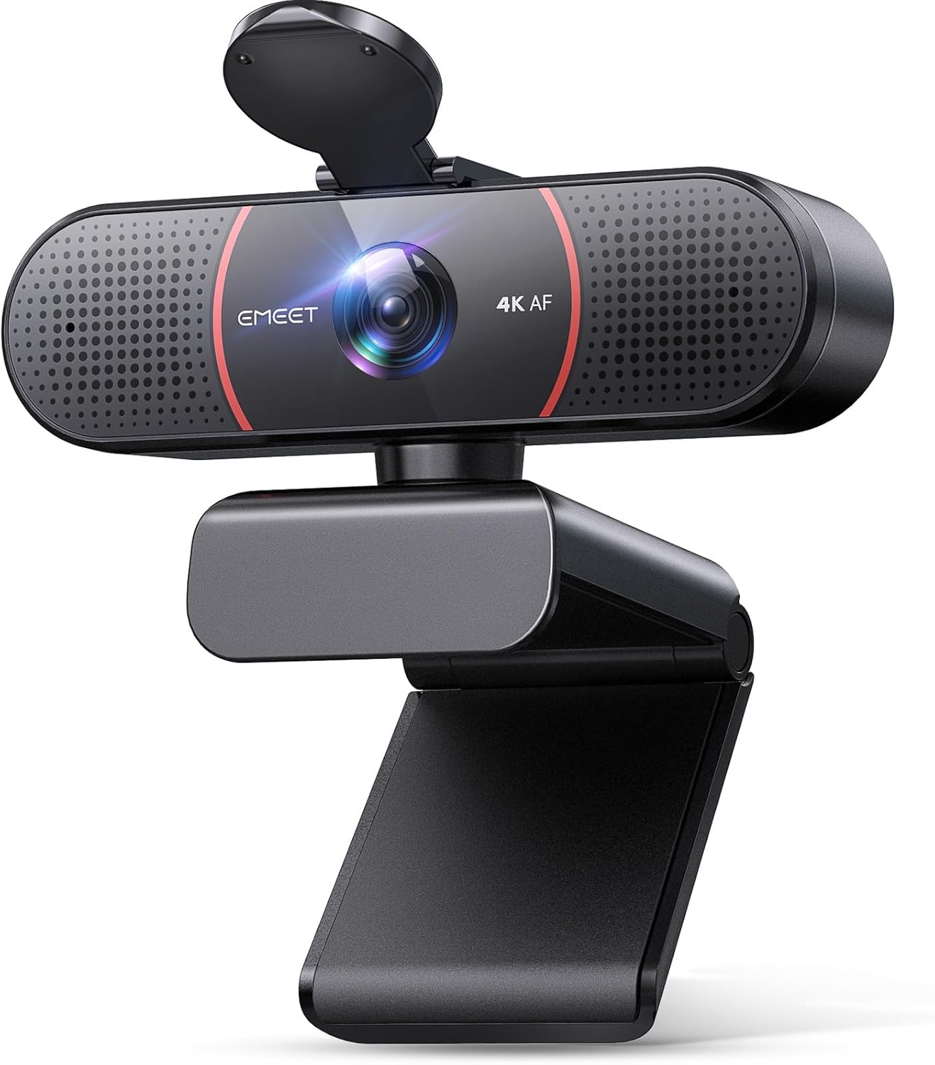 Crystal Clear 4K Webcam w/ Auto Focus & AI Noise-Cancelling Mics