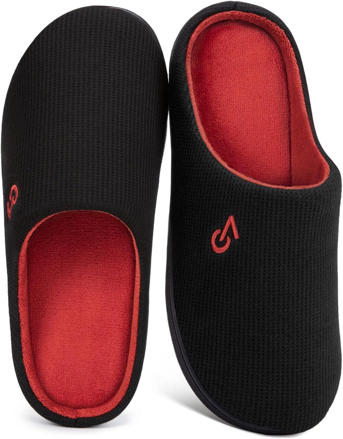 VeraCosy Men's Two-Tone Memory Foam Slippers for Comfort