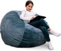 Fuf 3.5ft Foam Bean Bag Chair Slate Blue - Cozy Kids Seat