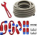 8AN 20FT Fuel Line Hose Kit with Fittings - Stainless Steel Braided