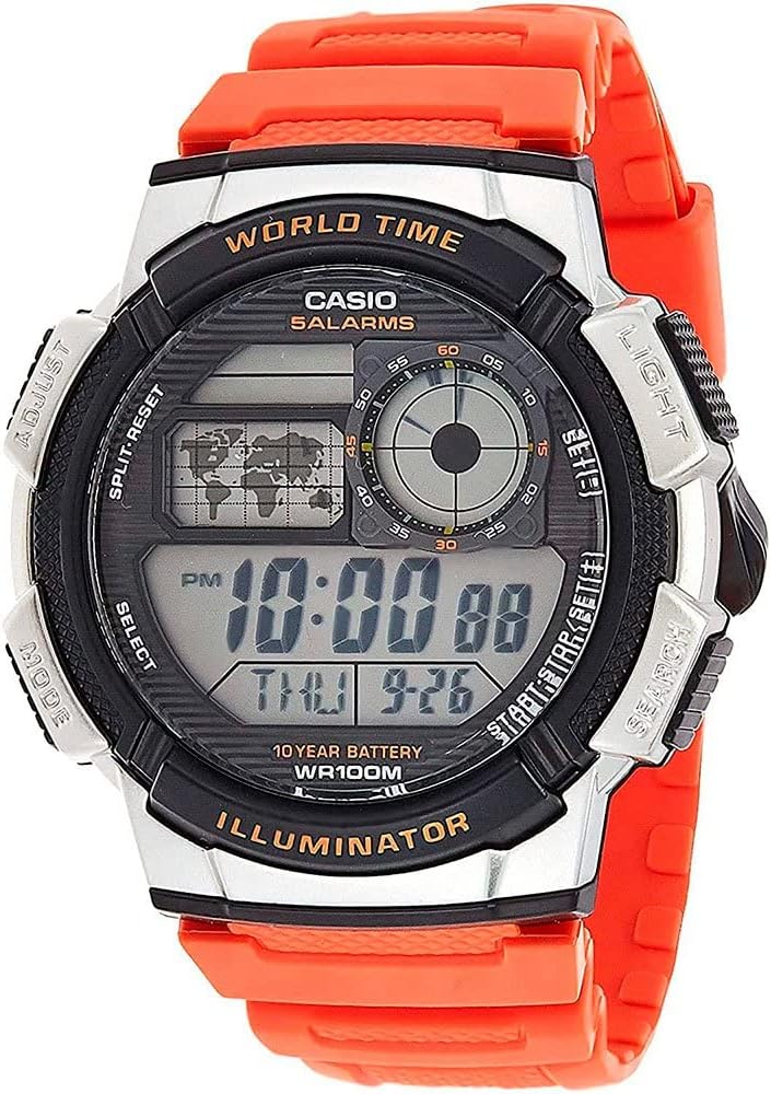 Casio AE1000W Series Mens Digital Watch with 10 Year Battery