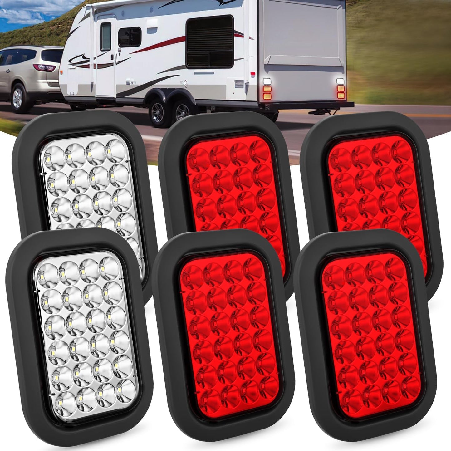 Nilight 5 X 3 Rectangular Trailer Tail Light for Trucks and More