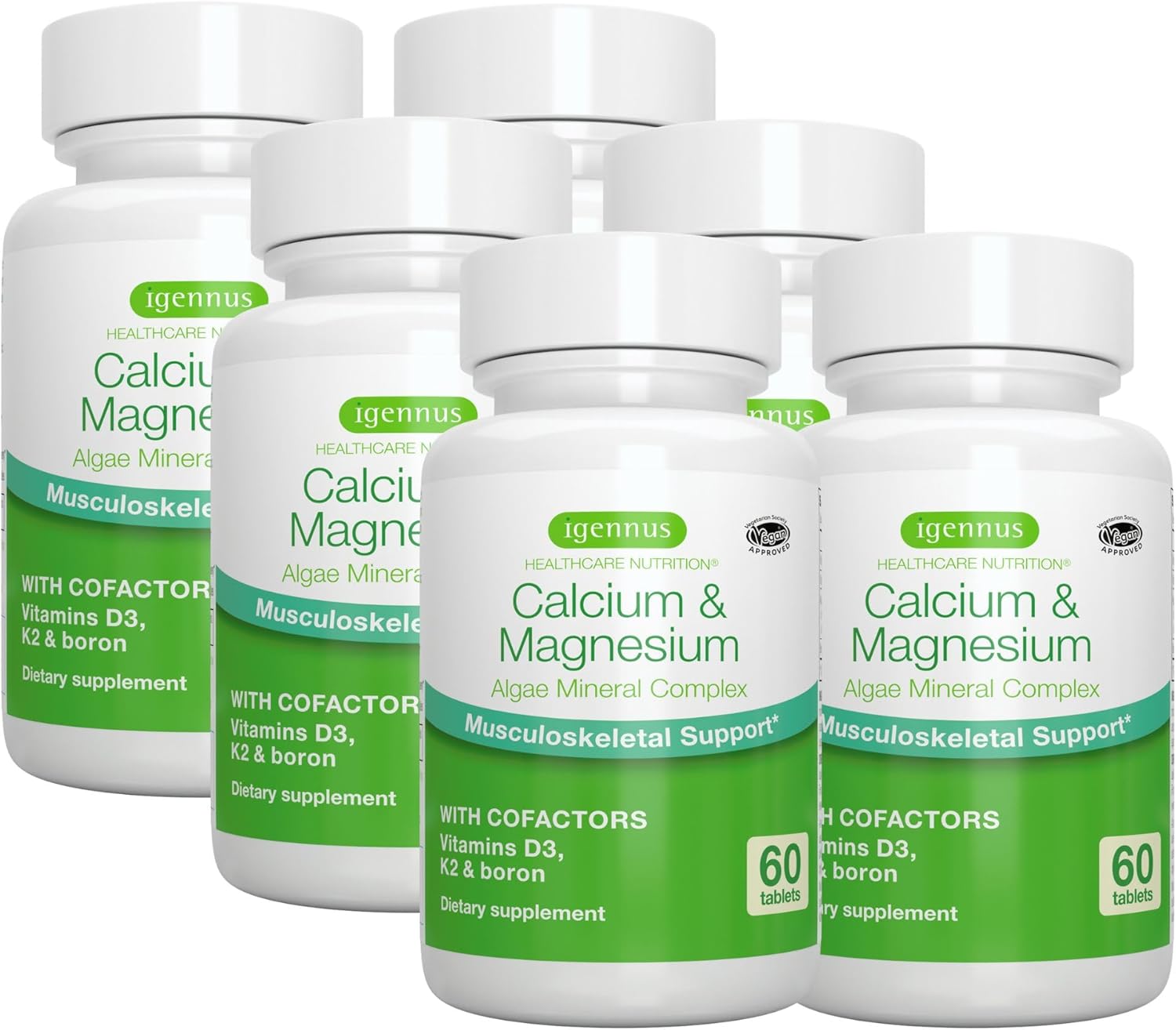 Igennus Algae Calcium & Magnesium Supplement for Bone Health