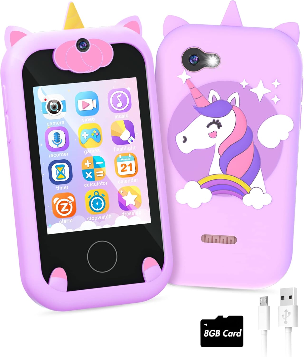 Unicorn Touchscreen Phone for Girls | Learning Toy with 8G Memory