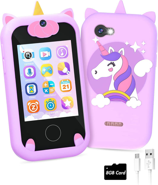 Unicorn Touchscreen Phone for Girls | Learning Toy with 8G Memory