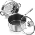 Hybrid Honeycomb Nonstick 2QT Sauce Pan with Steamer Insert