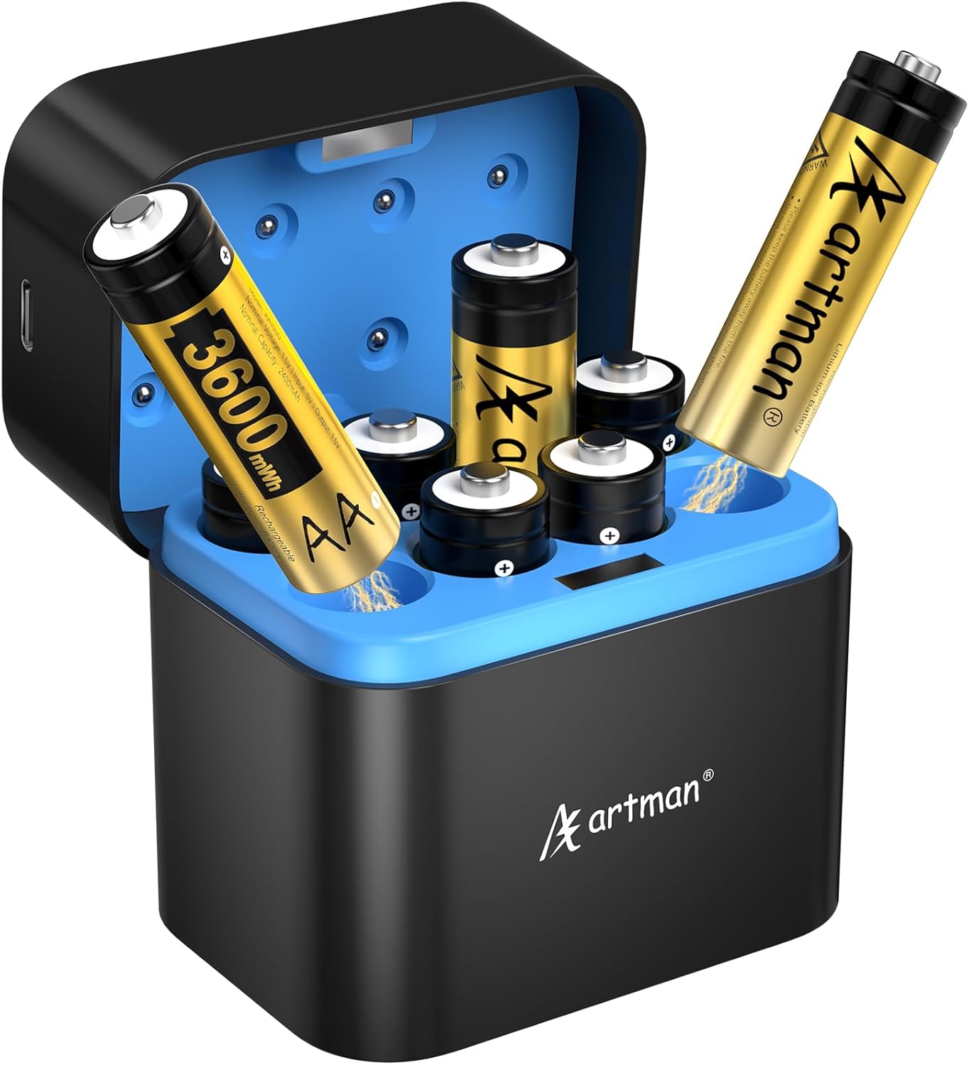 3600mWh Rechargeable AA Batteries - 8 Pack