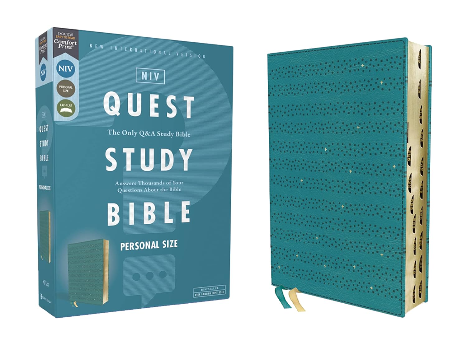 NIV Quest Study Bible Personal Size Leathersoft Teal Indexed