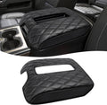 Center Console Armrest Cover Black Vinyl Leather - Double Stitch