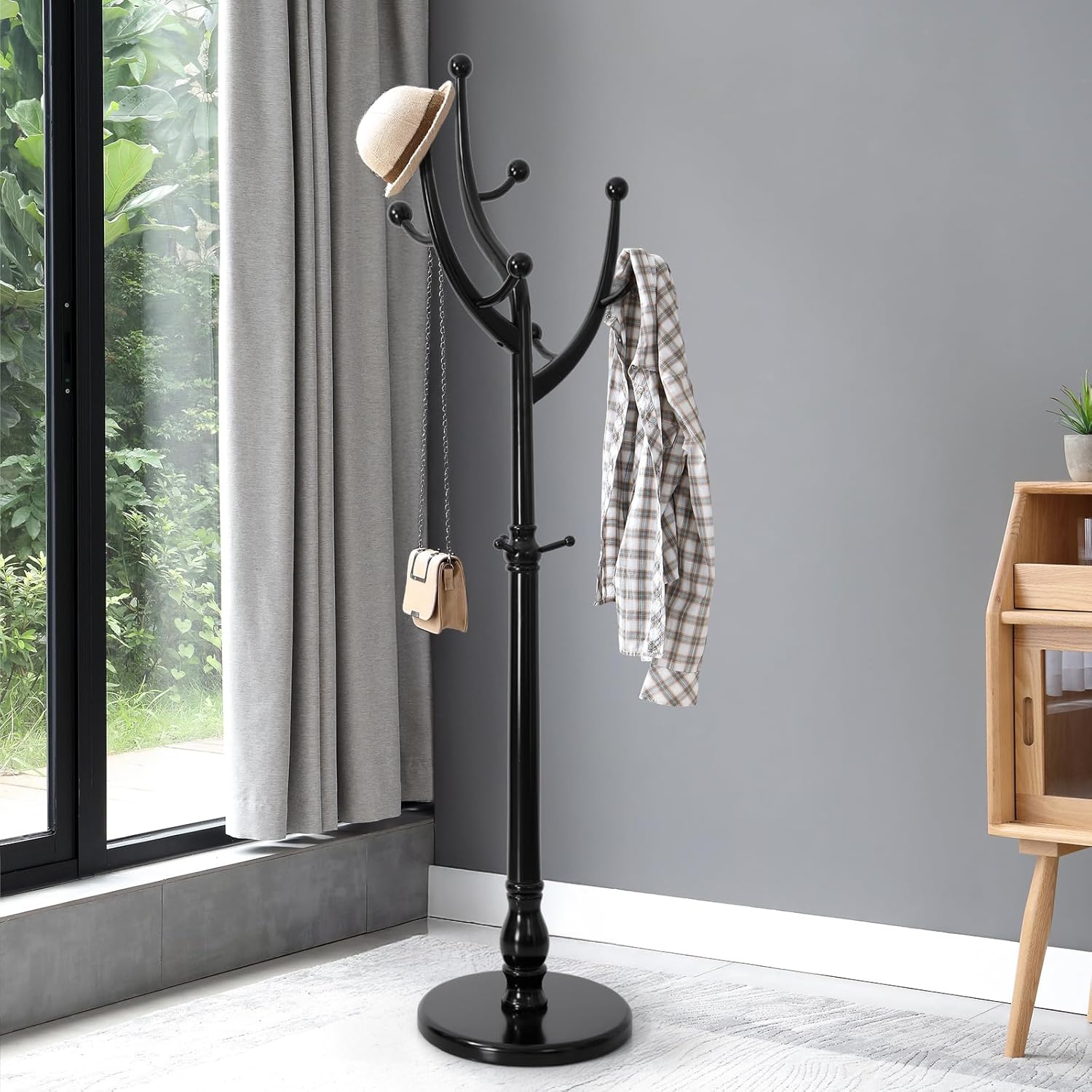 Bekrvio Freestanding Coat Rack with Unique Tree Design for Home