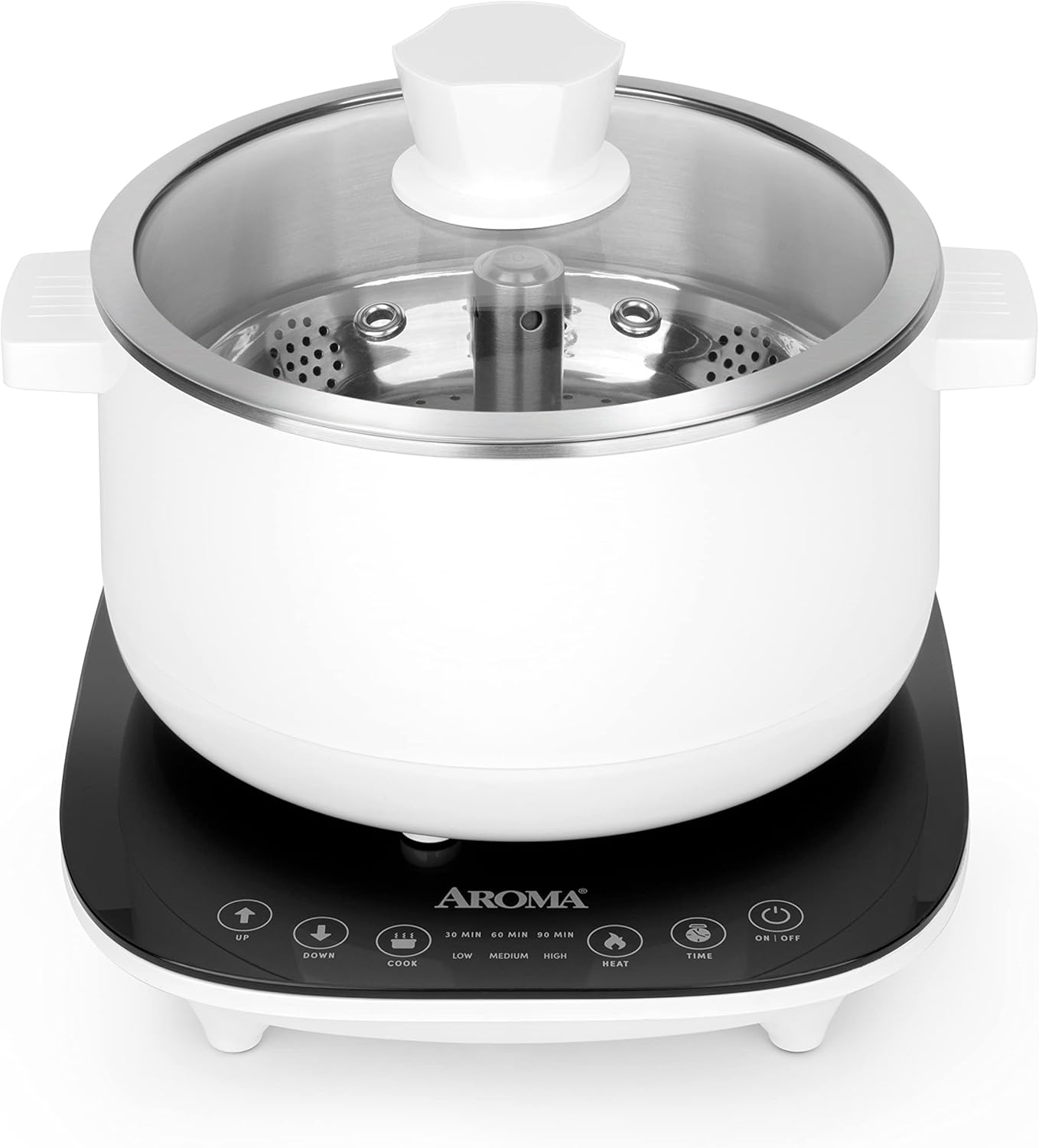 Aroma 2.5-Liter Smart Electric Hot Pot & Rapid Boil Steamer