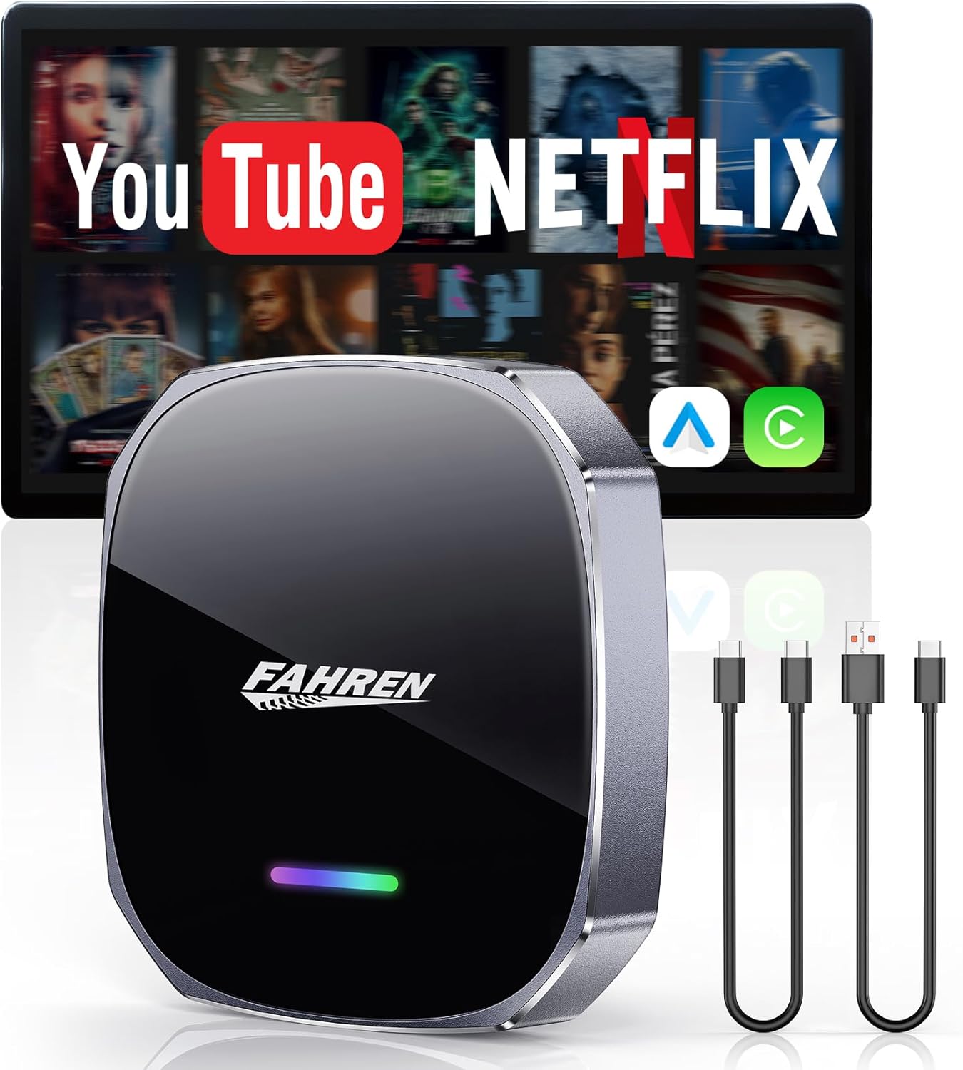 FAHREN 3rd-Gen Wireless Carplay Adapter - Lag-Free Entertainment on the Go! 