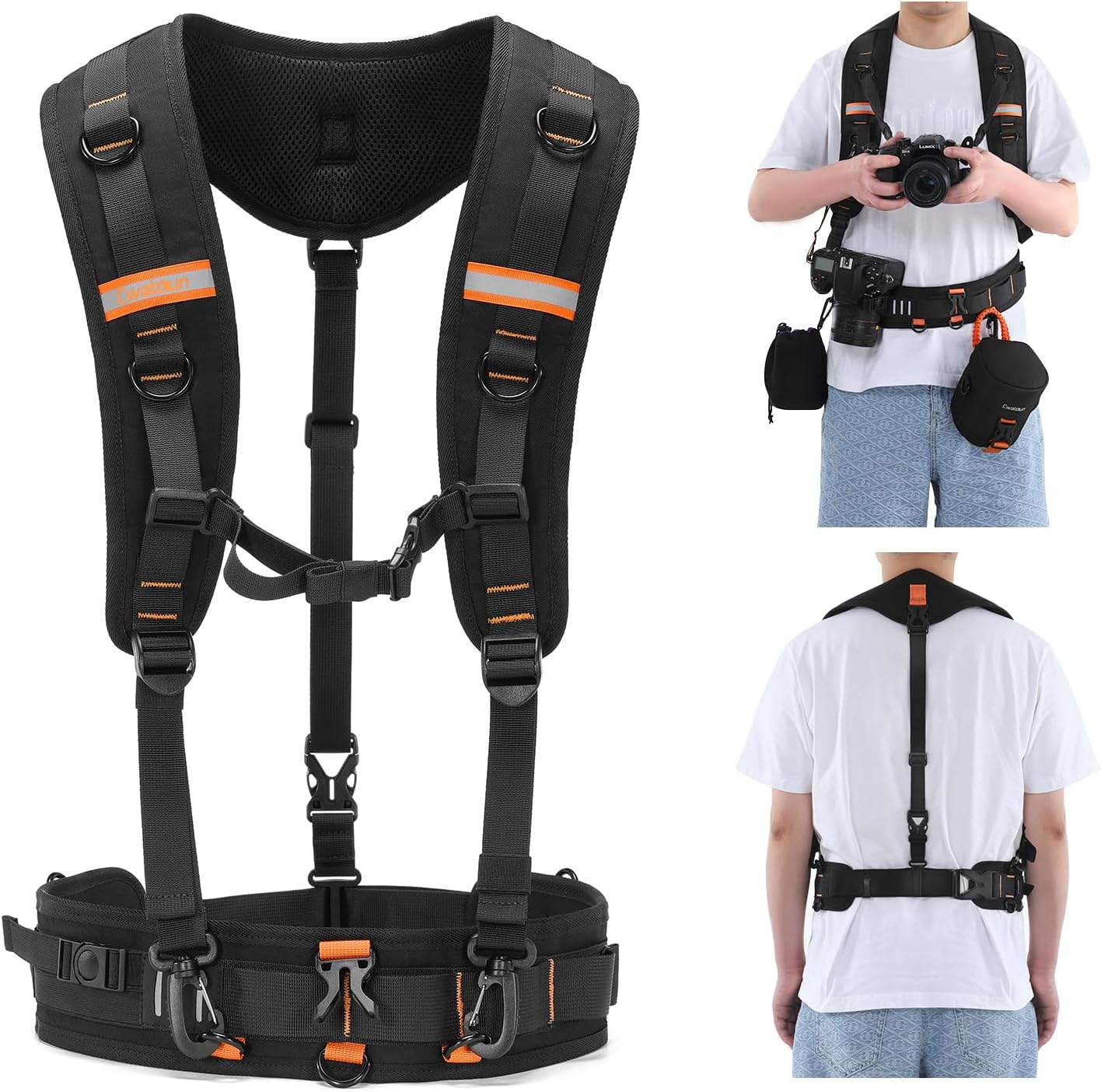 Cwatcun Adjustable Camera Strap for Photographers - Dual Harness