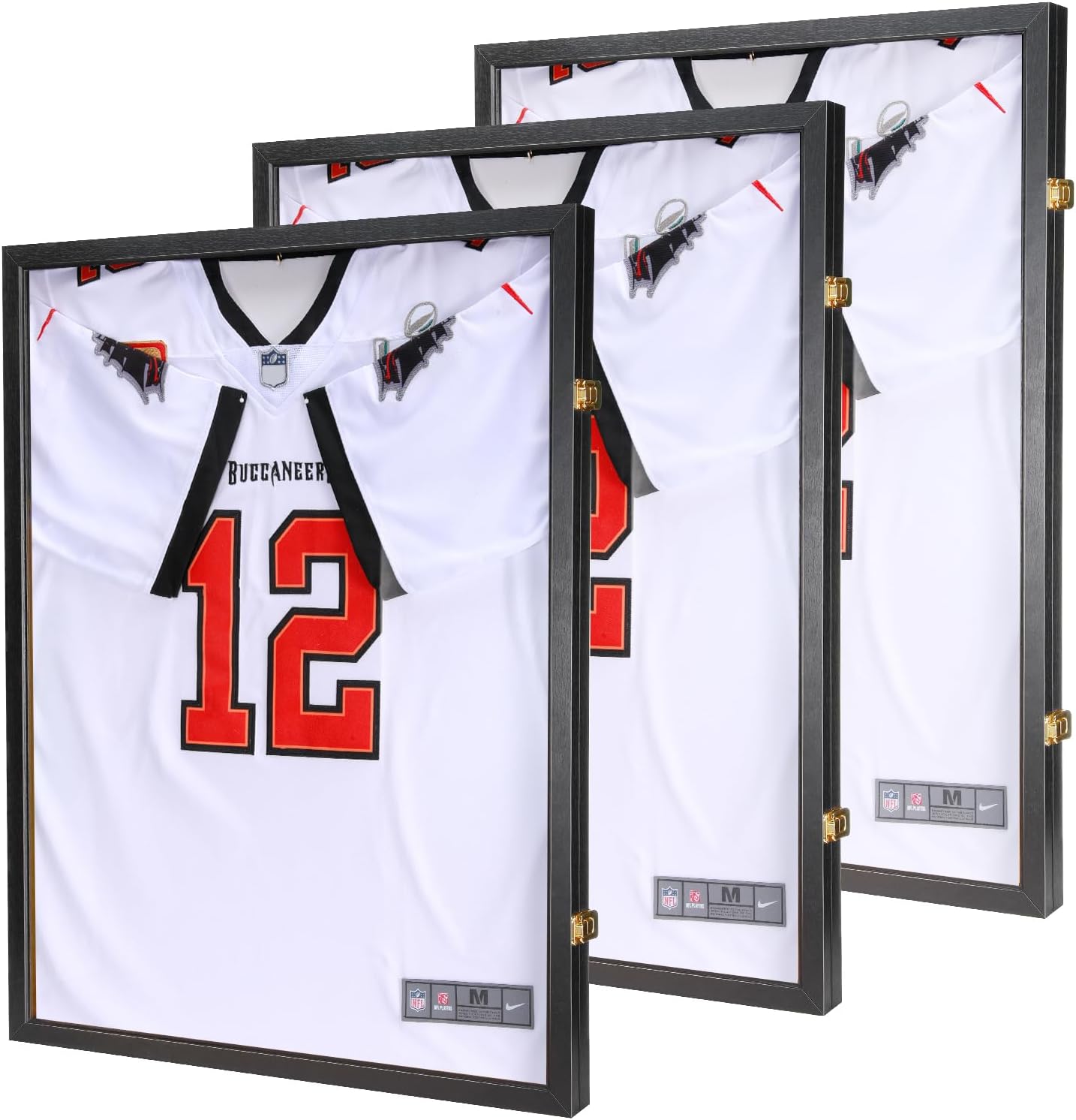 3 Packs Jersey Wooden Frame Display Case for Sports Memorabilia