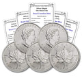 1988 - Present Lot of 5 Silver Maple Leaf 1 oz Coins - Uniform Year