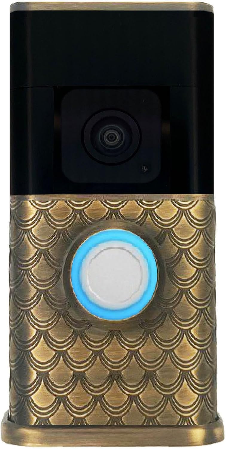 Enhance Home Security: Antique Brass Video Doorbell Cover