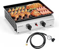 ROVSUN 2 Burner Portable Propane Griddle - Tabletop Flat Top Grill