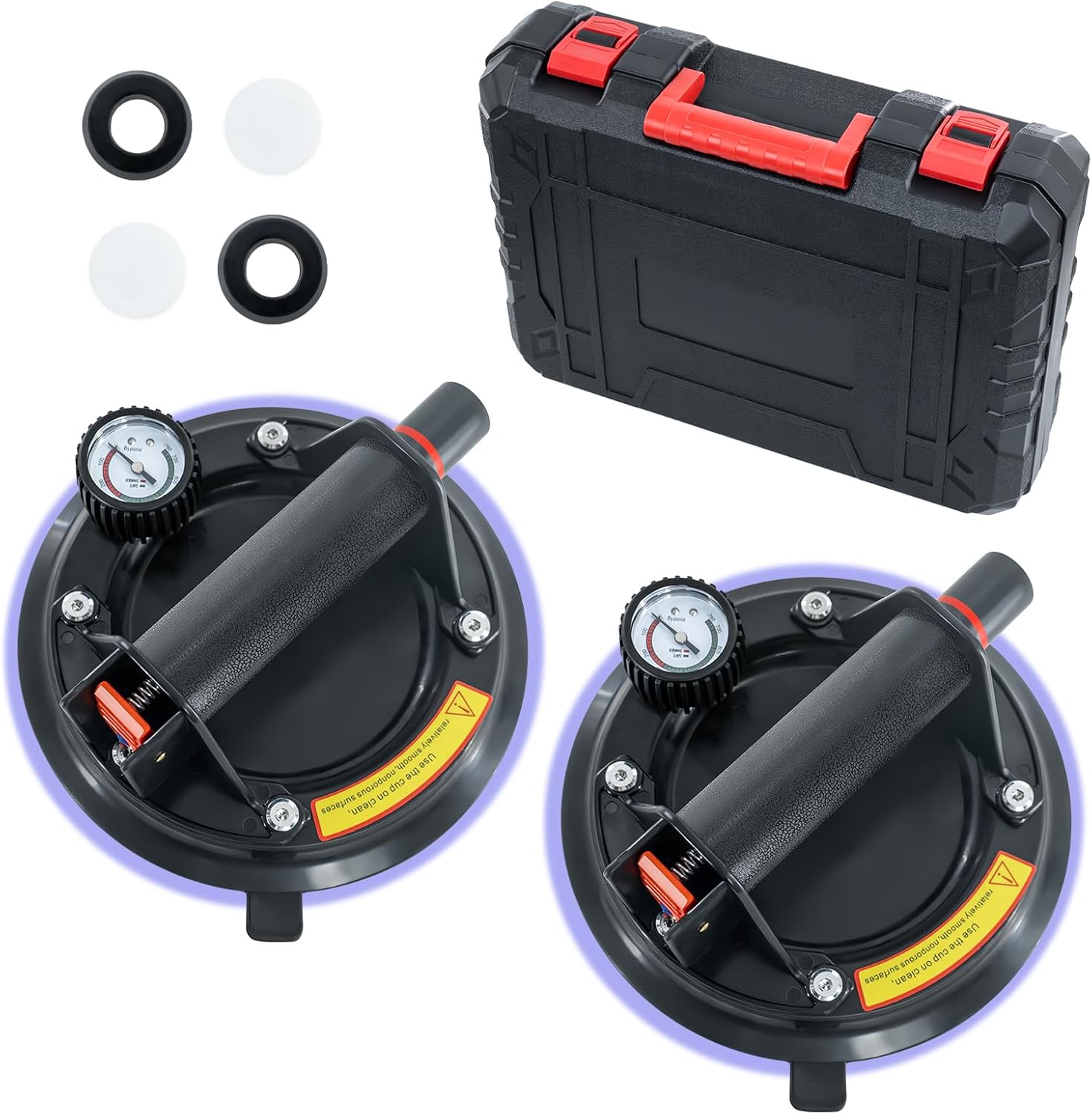 2 Pack 8 Inch Glass Suction Cups for Heavy Duty Lifting Tasks