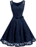 Floral Lace Party Dress with V Neck for Bridesmaid Celebrations