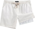 Men's Relaxed Linen Shorts with Elastic Waistband and Handy Pockets