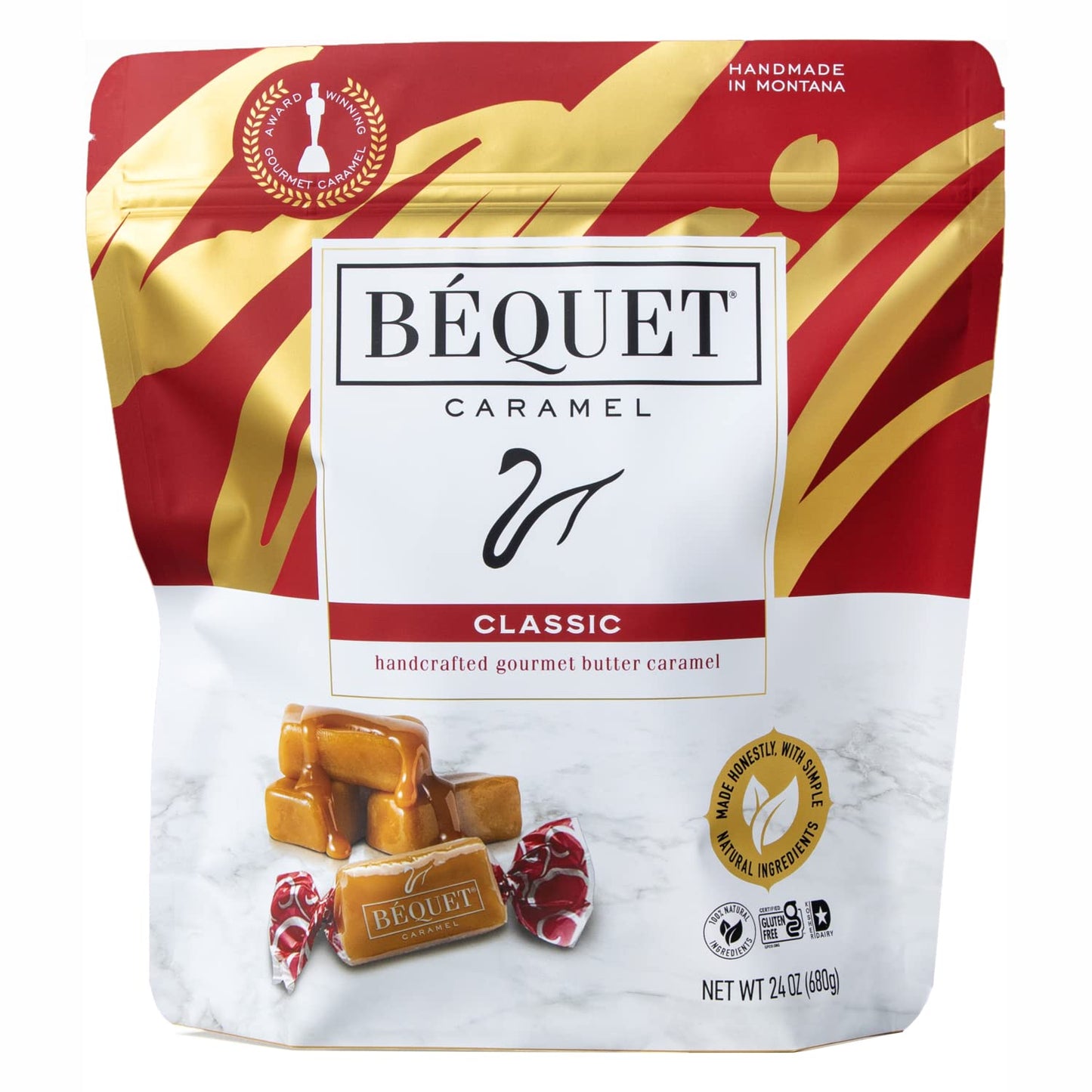 Bequet Classic Caramels Soft Gourmet Candy in Resealable Pouch