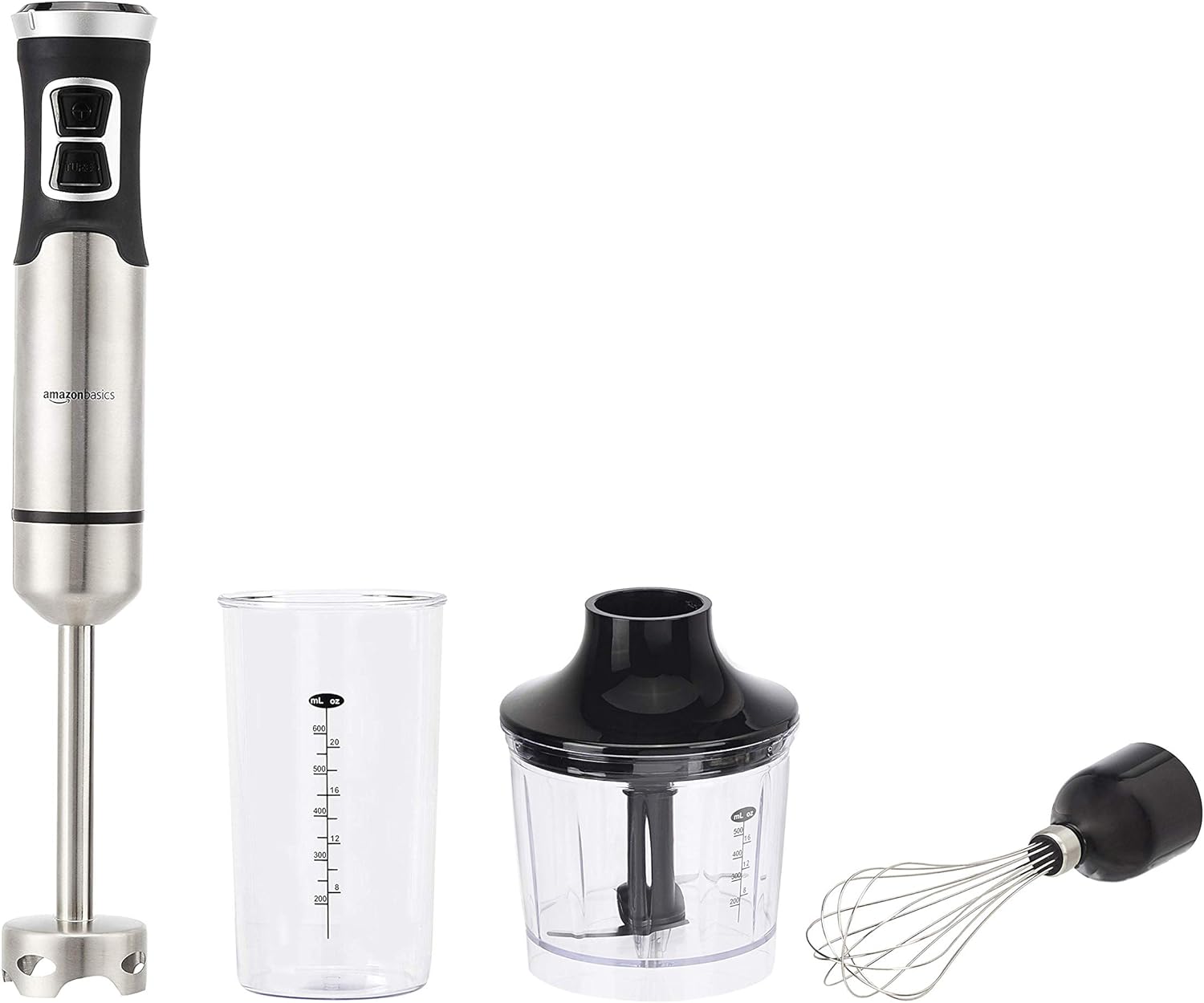 500W Hand Blender w/ Attachments, Silver