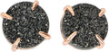 Druzy Gemstone Prong Stud Earrings 10mm - Sparkling Everyday Studs