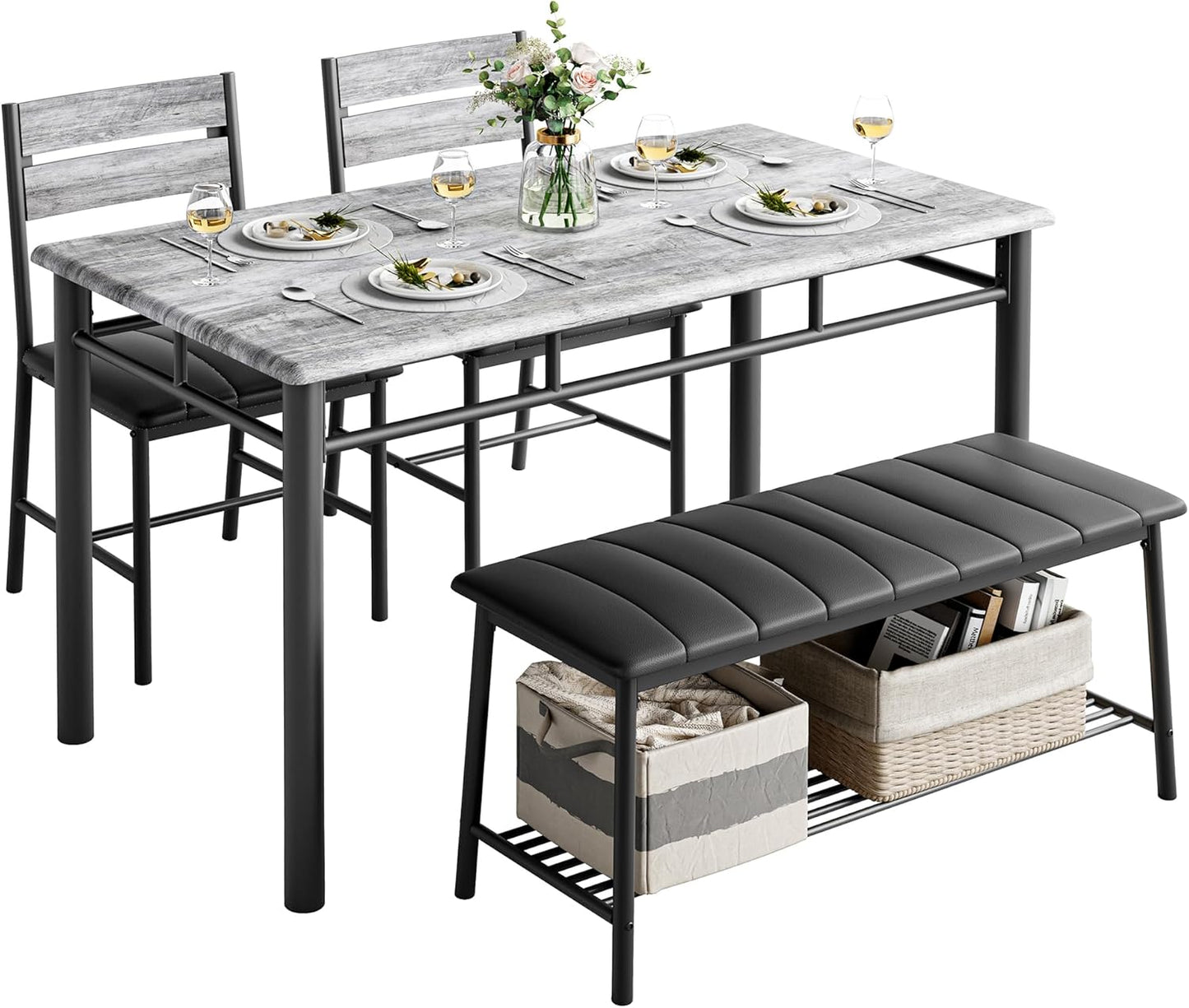 IRONCK Dining Table Set for 4, Perfect for Small Spaces