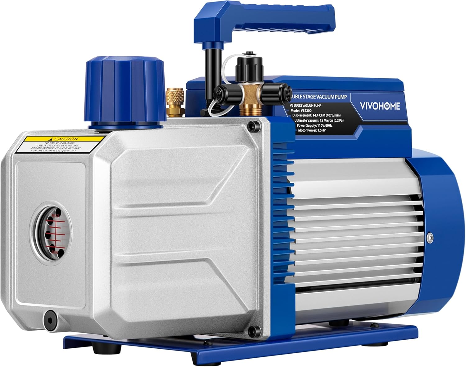 VIVOHOME 1.5 HP Vacuum Pump for HVAC and Automotive Systems