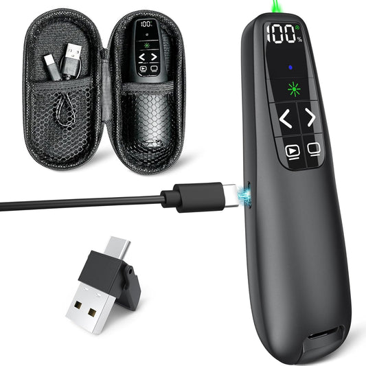Rechargeable Presentation Clicker with Green Light Pointer