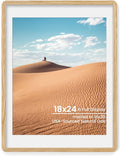 18x24 Picture Frame Natural Oak Wood Poster Frame - Matted Option