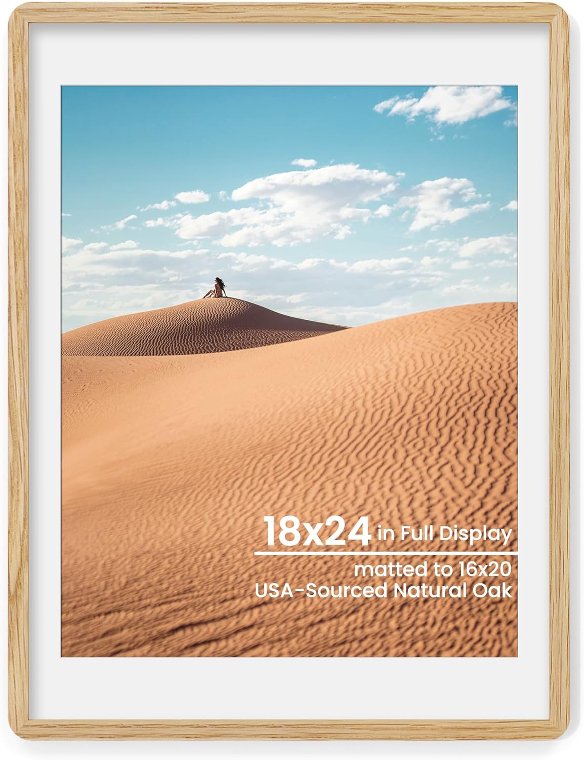 18x24 Picture Frame in Natural Oak Wood for Stylish Display